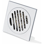 1 pi�ce grille de douche anti - cheveux, siphon de sol en acier inoxydable 100x100 mm, drain carr� avec ...