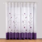 1 pièce rideaux à oeillets voilages broderie floral pour chambre cuisine salon, 140cmx145cm, violet - ... 1 pièce rideaux à oeillets voilages broderie floral pour chambre cuisine salon, 140cmx145cm, violet - ...