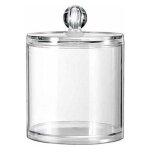1 pot de rangement vide en acrylique transparent avec couvercle transparent, organisateur de maquillage, ...
