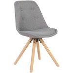 1 x chaise de salle  manger en lin, tabouret de salon, structure en bois massif, gris - woltu