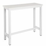 Woltu - table de bar table de bistrot, table � manger, structure en m�tal, plateau en bois massif, 120x40x100 ...