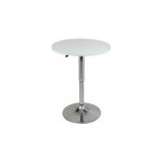 Woltu - table de bar en mdf avec pied - table ronde - hauteur réglable - blanc Woltu - table de bar en mdf avec pied - table ronde - hauteur réglable - blanc
