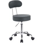 Woltu - 1 x tabouret de bar pivotant, tabouret de travail  roulettes, chaise de bureau avec dossier, ...