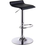 Woltu - 1 x tabouret de bar en similicuir, tabouret bar rglable en hauteur, noir