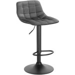 Woltu - tabouret de bar en velours et mtal, chaise de comptoir rglable en hauteur et rotatif, gris ...