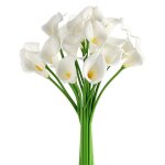 10 artificielle calla lily's fleurs : arrangement de latex real touch bouquet pour mariage d�coration ...
