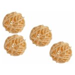 Lot de 10 boules d�coratives 'rotin' 3cm ecru