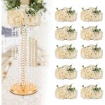 10 boules de fleurs pour les centres de table de mariage bouquet de fausses boules de fleurs en champagne ...