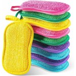 10 �ponges r�utilisables lavables en microfibre, double face cuisine vaisselle plaques po�les, id�ales ...
