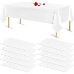 10 packs nappe blanche pour tables rectangulaires nappes jetables en plastique blanc pour anniversaire, ...