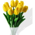 10 pcs fleurs de tulipes artificielles, fleurs artificielles, bouquet de fausses fleurs en soie tulipe ...