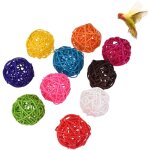 10 pi�ces boules de rotin pour oiseaux, jouets pour petits animaux � macher, jouet rongeur, jouets � ...