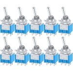 10 pièces mini interrupteur à levier on / off / on 6 bornes 3 position dpdt métal interrupteur à bascule ... 10 pièces mini interrupteur à levier on / off / on 6 bornes 3 position dpdt métal interrupteur à bascule ...