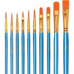 10 pi�ces pinceaux peinture acrylique - brencco nylon pinceaux artiste, ensemble de pinceaux aquarelle ...