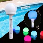 100�100�260)thermom�tre piscine flottant, bassin � �nergie solaire avec lumi�re led changement de couleur, ...