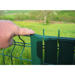 Lot de 100 clips pour lani�re 47 mm ? attaches en pvc vert fonc� ? fixation simple pour palissade ? r�sistants ...