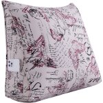 Vercart - 100% coton coussin de lecture inclin� oreiller compens� triangulaire dossier traversin repos ...