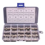 100 fusibles verre 5x20mm en boite fusible 0. 2a 20a, kits de fusibles bricolage fusibles de tube de ...