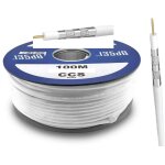 100 m c�ble coaxial tv, 5 fois blind� pour installation sat, dvb - s, dvb - c, dvb - t, hd, d3, 4k 135db ...