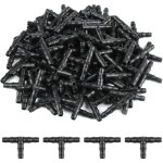 100 pcs tee raccord de tuyau 4 / 7mm - t raccord connecteur pvc d'arrosage buse d'atomisation goutte ...