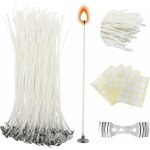 100 pi�ces de m�ches de bougies en cire m�ches de bougies de 15 cm avec socle pour faire des bougies