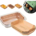 100 pi�ces papier cuisson pour air fryer, 20, 5x14cm, rectangulair paper liner friteuse sans huile accessoires ...