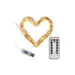 10002 mini guirlande lumineuse  led avec port usb et tlcommande 100 led blanc chaud 10 m fil de cuivre ...
