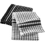 Lot de 2 torchons eponge 50 x 70 cm classico noir