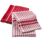 Lot de 2 torchons eponge 50 x 70 cm classico rouge
