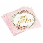 Douceur d'intrieur - lot de 20 serviettes en papier 33 x 33 cm joyeux anniversaire