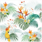 Douceur d'int�rieur - lot de 20 serviettes en papier 33 x 33 cm oiseau tropical