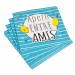 Lot de 20 serviettes en papier apero entre amis