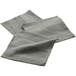 3 serviettes de table coton eldora gris argent
