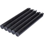 Lot de 5 bougies chandelier 20 cm tendance uni noir