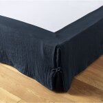 L'effet papillon - cache sommier gaze de coton gaia 140x190cm bleu marine