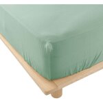 Douceur d'intérieur - drap housse gaze de coton 140 x 190 cm tendance uni sauge Douceur d'intérieur - drap housse gaze de coton 140 x 190 cm tendance uni sauge