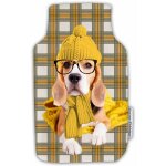 Housse de bouillotte 21 x 34 cm beagle a lunette