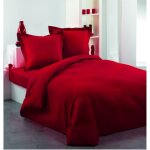 1001kdo - housse de couette 2 personnes 240 x 220 cm rouge coquelicot 1001kdo - housse de couette 2 personnes 240 x 220 cm rouge coquelicot