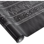 Nappe en papier chromee decoree noir