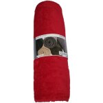 Atelier du coton - serviette drap de plage velours 100 x 180 cm uni rouge
