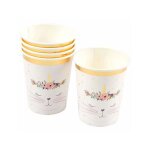 Set de 6 gobelets en carton chat licorne