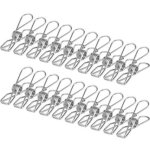 100pcs pinces � linge en acier inoxydable, pince � linge metal multi - usages pour linge en plein air ...