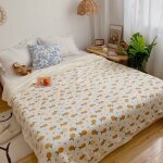 100x150cm plaid couverture double face hiver doux chaud enfant orange