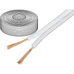 10m de cable de haut parleurs 2x0. 5mm2 - ofc - blanc