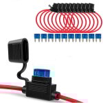 10pcs 12awg porte fusibles petit lame enfichable etanche avec fil, 32v support porte fusible lame, voiture ...