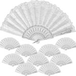 10pcs eventail mari�e dent soie brod�e blanc, eventail pliant eventail japonais mariage accessoires d�coration ...
