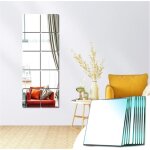 10pcs miroir autocollant mural 15x15cm miroir adh�sif d�coratif amovible miroir carr� argent rectangulaire ...