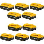10x batterie pour dewalt dcb184 dcb184b - xj dcb180 dcb181 dcb182 dcb183 dcb185 18v xr power tool battery ...