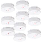 Wiltec lot de 10x dtecteur de fume ? 100 x 100 x 36 mm ? sur batterie 9v ? volume de l?alarme 85 db ...