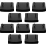 10x embout support latte double 63x10mm � clipser plastique noir pour sommier cadre bois lit meuble